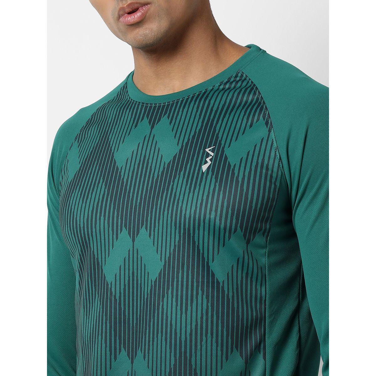 تيشيرت رياضي بطبعة هندسية واكمام طويلة كامبوس سوترا × ستايلي-men-clothing-sportswearandactivewear-tshirtsandpolos-image-2