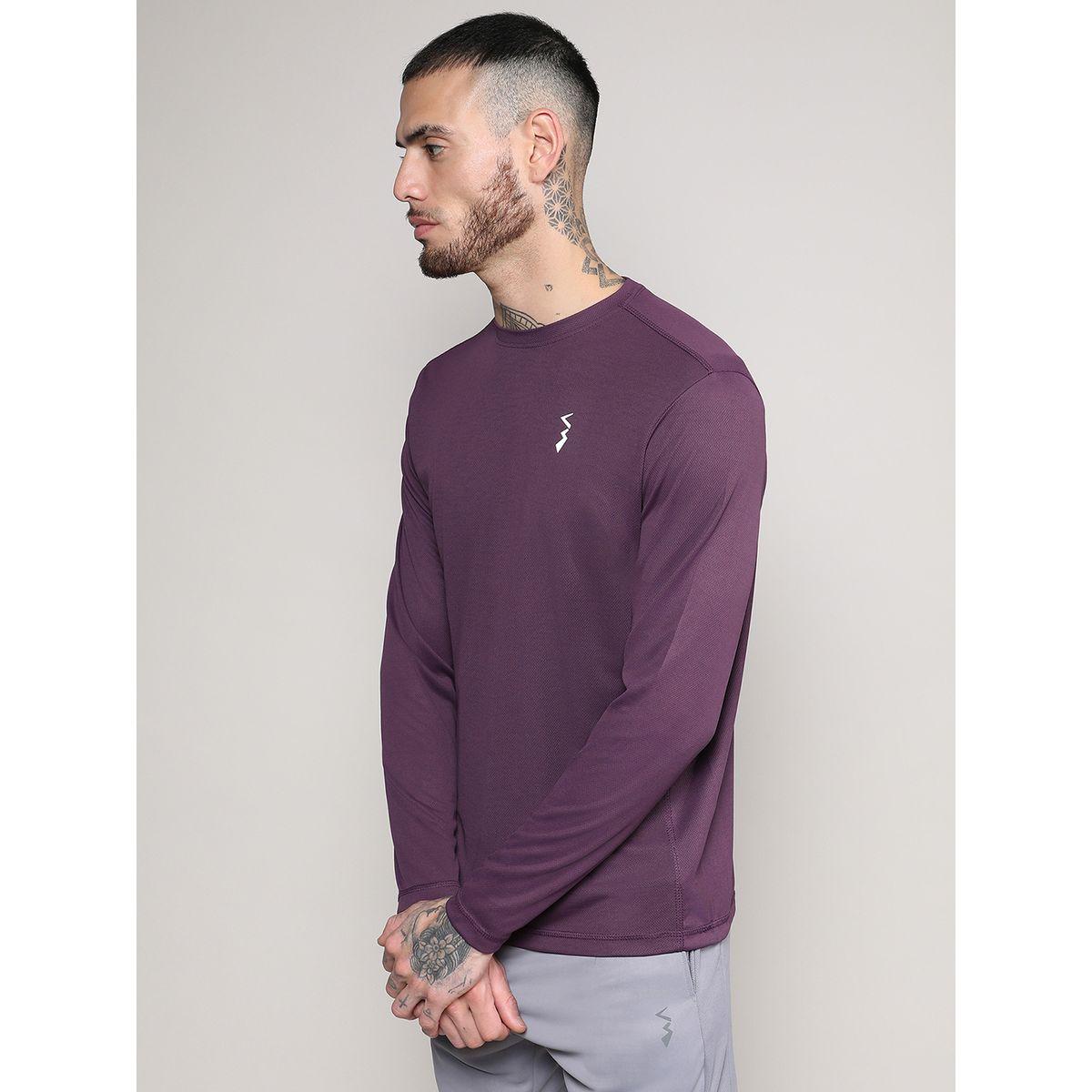 Campus Sutra X Styli  Solid Logo Detail Activewear T-Shirt with Long Sleeve-men-clothing-sportswearandactivewear-tshirtsandpolos-image-1