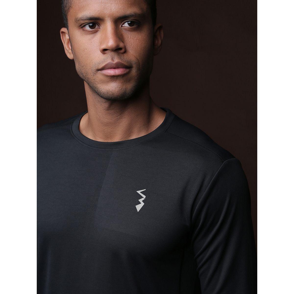 Campus Sutra X Styli  Solid Logo Detail Activewear T-Shirt with Long Sleeve-men-clothing-sportswearandactivewear-tshirtsandpolos-image-2