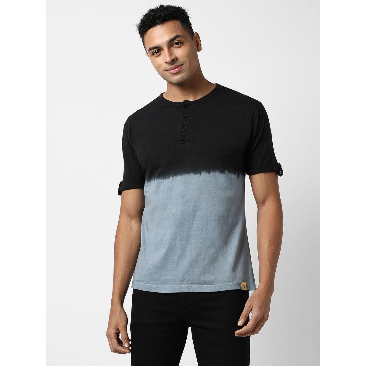 Campus Sutra X Styli  Ombre Look Henley Neck T-Shirt-men-clothing-tshirtsandpolos-tshirts-image-1