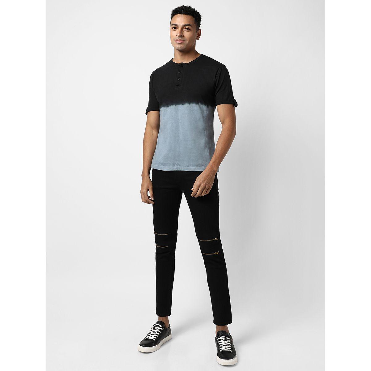 Campus Sutra X Styli  Ombre Look Henley Neck T-Shirt-men-clothing-tshirtsandpolos-tshirts-image-4