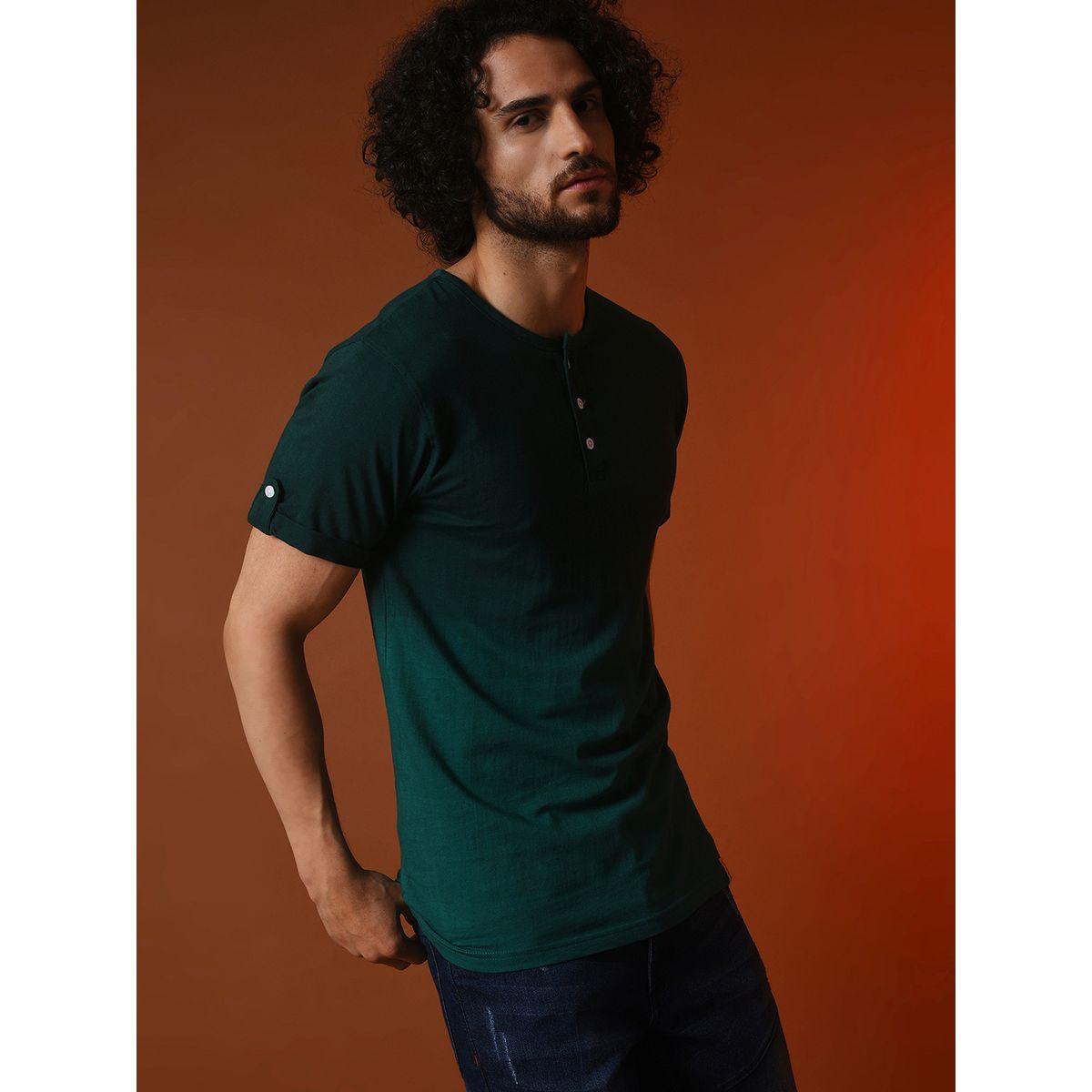 Campus Sutra X Styli  Ombre Look Henley Neck T-Shirt-men-clothing-tshirtsandpolos-tshirts-image-1