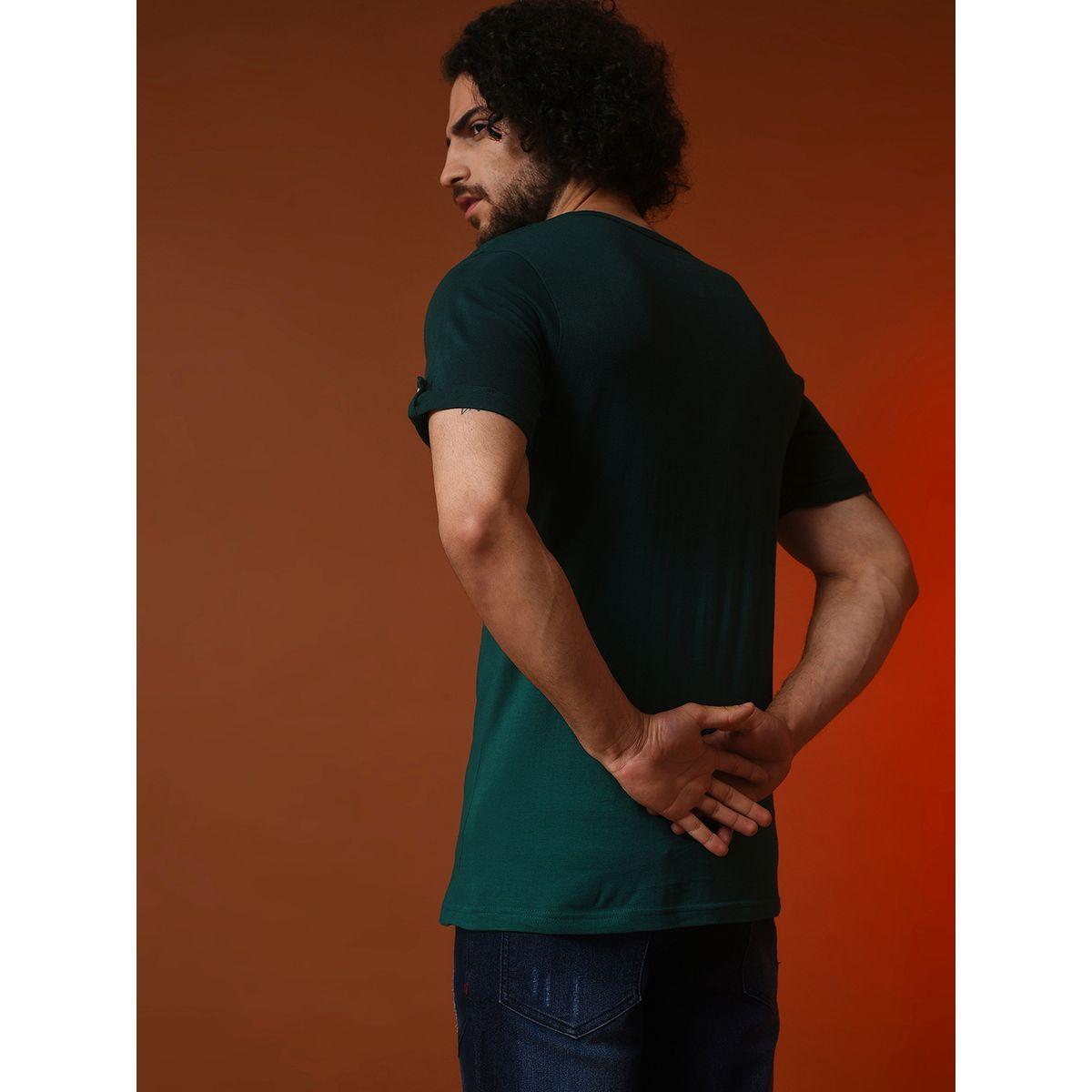 Campus Sutra X Styli  Ombre Look Henley Neck T-Shirt-men-clothing-tshirtsandpolos-tshirts-image-3