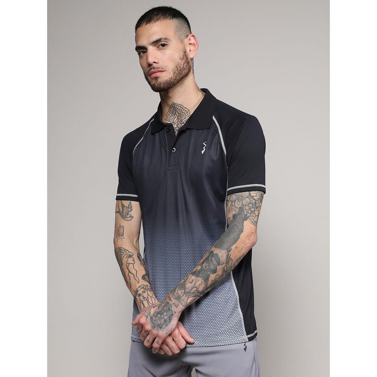 تيشيرت بياقة بولو وتداخلات مدروزة كامبوس سوترا × ستايلي-men-clothing-sportswearandactivewear-tshirtsandpolos-image-1