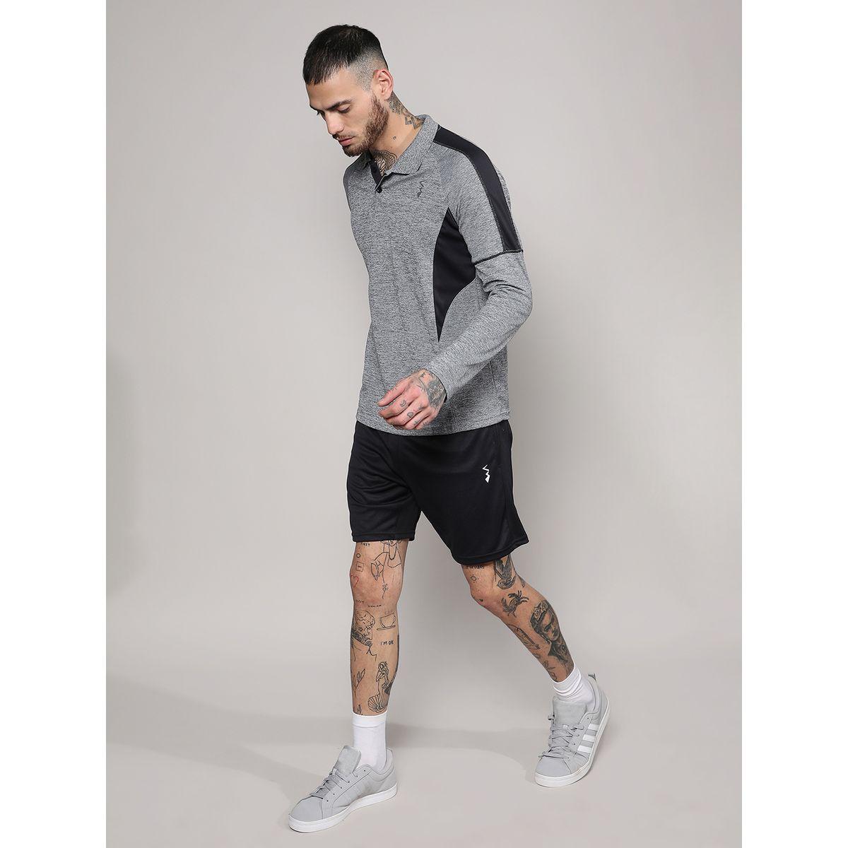 Campus Sutra X Styli  Heathered Contrast Logo Detail T-Shirt-men-clothing-sportswearandactivewear-tshirtsandpolos-image-4