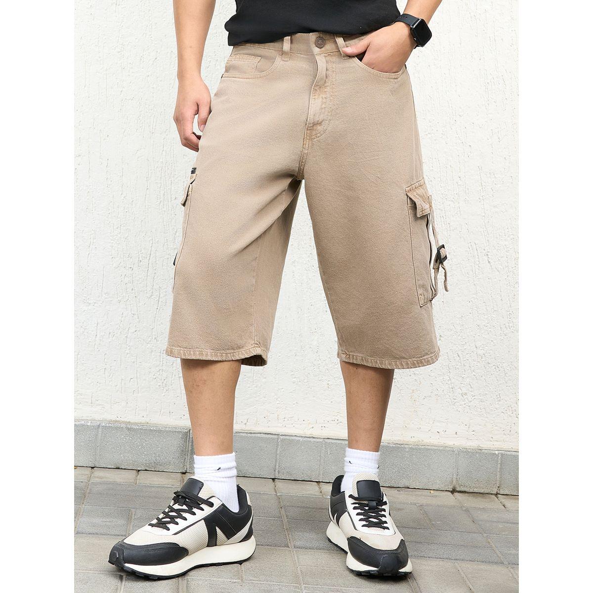 Hubberholme X Styli  Mid Rise Cargo Denim Shorts-men-clothing-bottoms-shorts-image-1