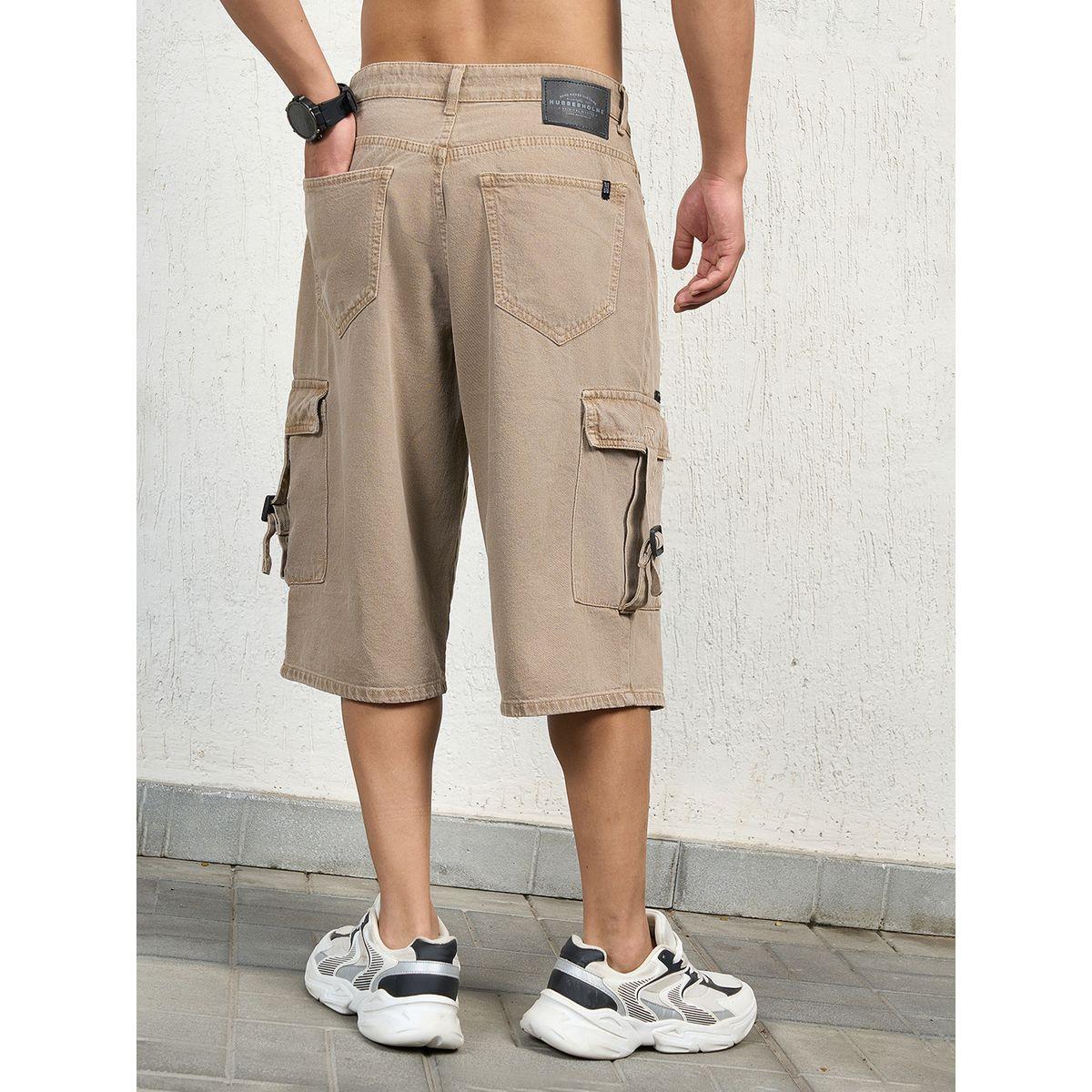 Hubberholme X Styli  Mid Rise Cargo Denim Shorts-men-clothing-bottoms-shorts-image-2