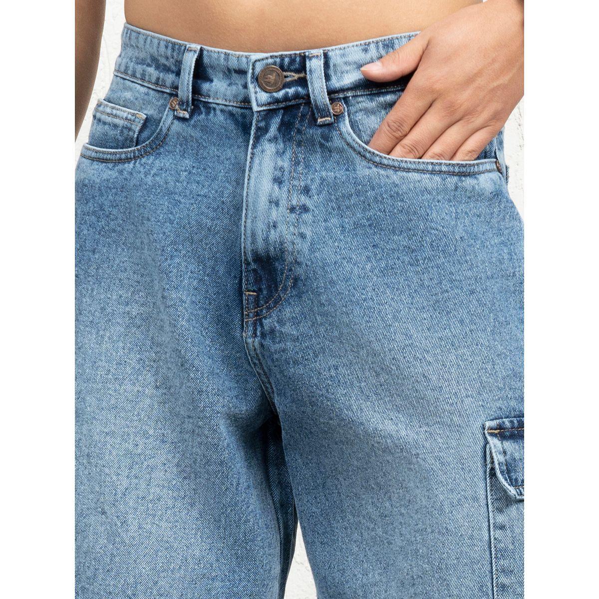شورت دنيم بنمط كارجو وخصر متوسط هابر هولم × ستايلي-men-clothing-bottoms-shorts-image-3