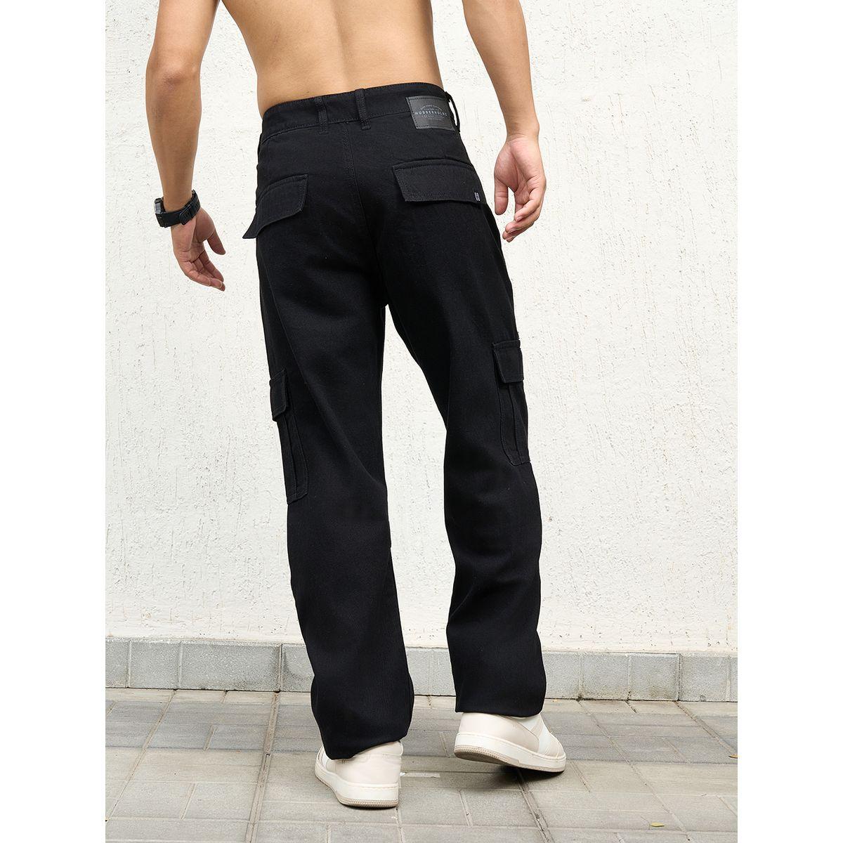 Hubberholme X Styli  Mid Rise Straight Fit Solid Cargo Jeans-men-clothing-bottoms-jeans-image-2