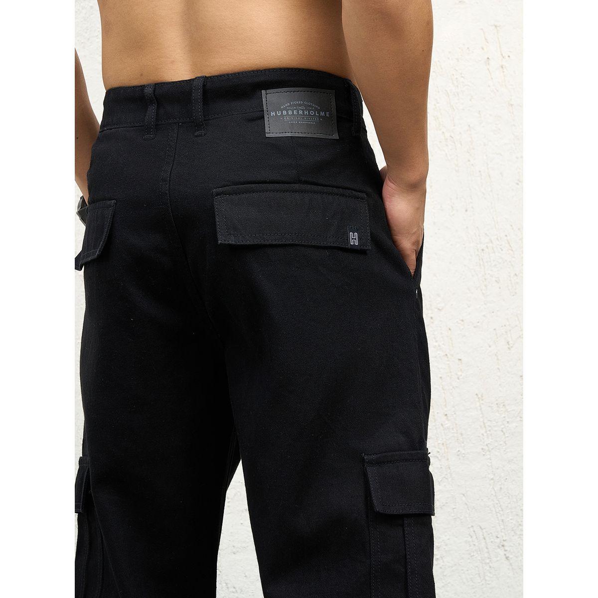Hubberholme X Styli  Mid Rise Straight Fit Solid Cargo Jeans-men-clothing-bottoms-jeans-image-3