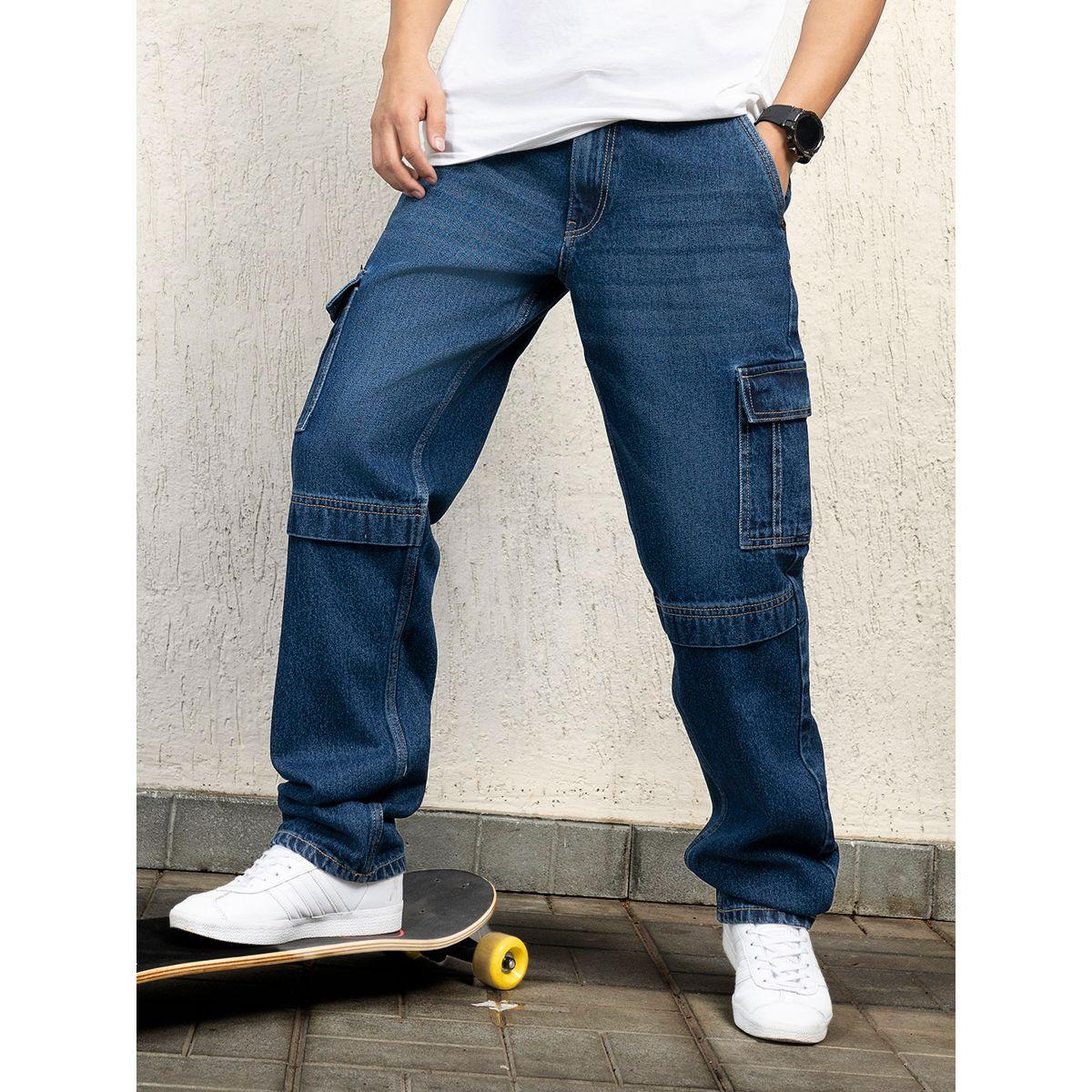 Hubberholme X Styli  Mid Rise Relaxed Fit Cargo Jeans-men-clothing-bottoms-jeans-image-1