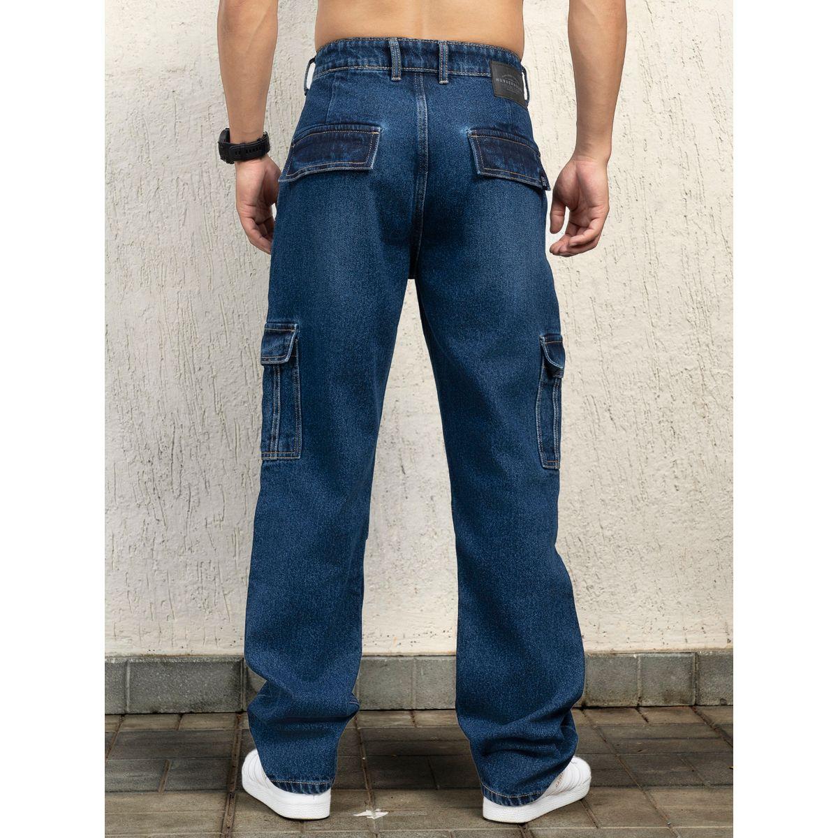 جينز كارجو بقصة مريحة وخصر متوسط هابر هولم × ستايلي-men-clothing-bottoms-jeans-image-2