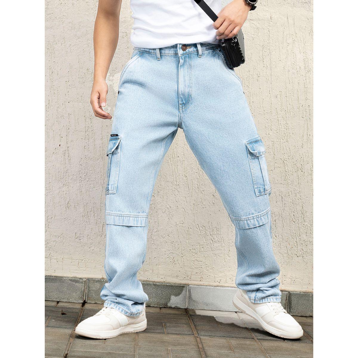 Hubberholme X Styli  Mid Rise Relaxed Fit Cargo Jeans-men-clothing-bottoms-jeans-image-1
