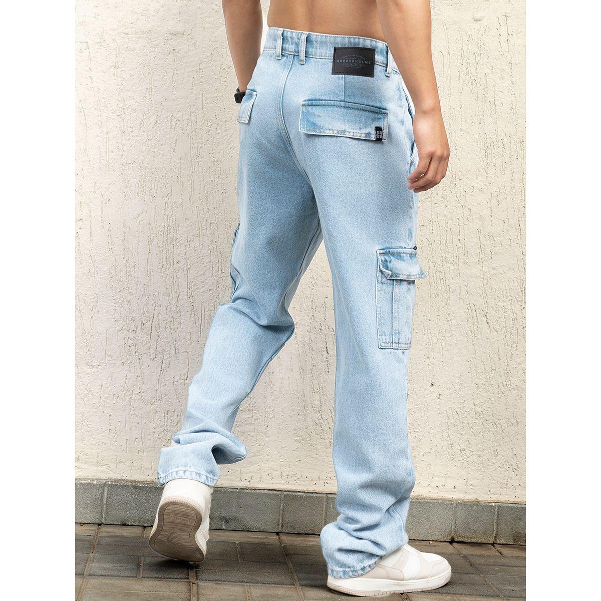 جينز كارجو بقصة مريحة وخصر متوسط هابر هولم × ستايلي-men-clothing-bottoms-jeans-image-2