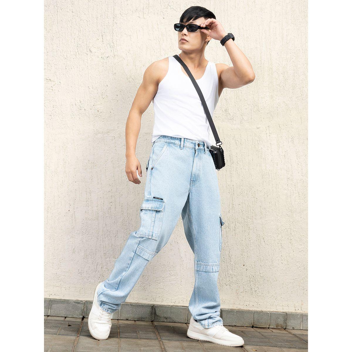 جينز كارجو بقصة مريحة وخصر متوسط هابر هولم × ستايلي-men-clothing-bottoms-jeans-image-3