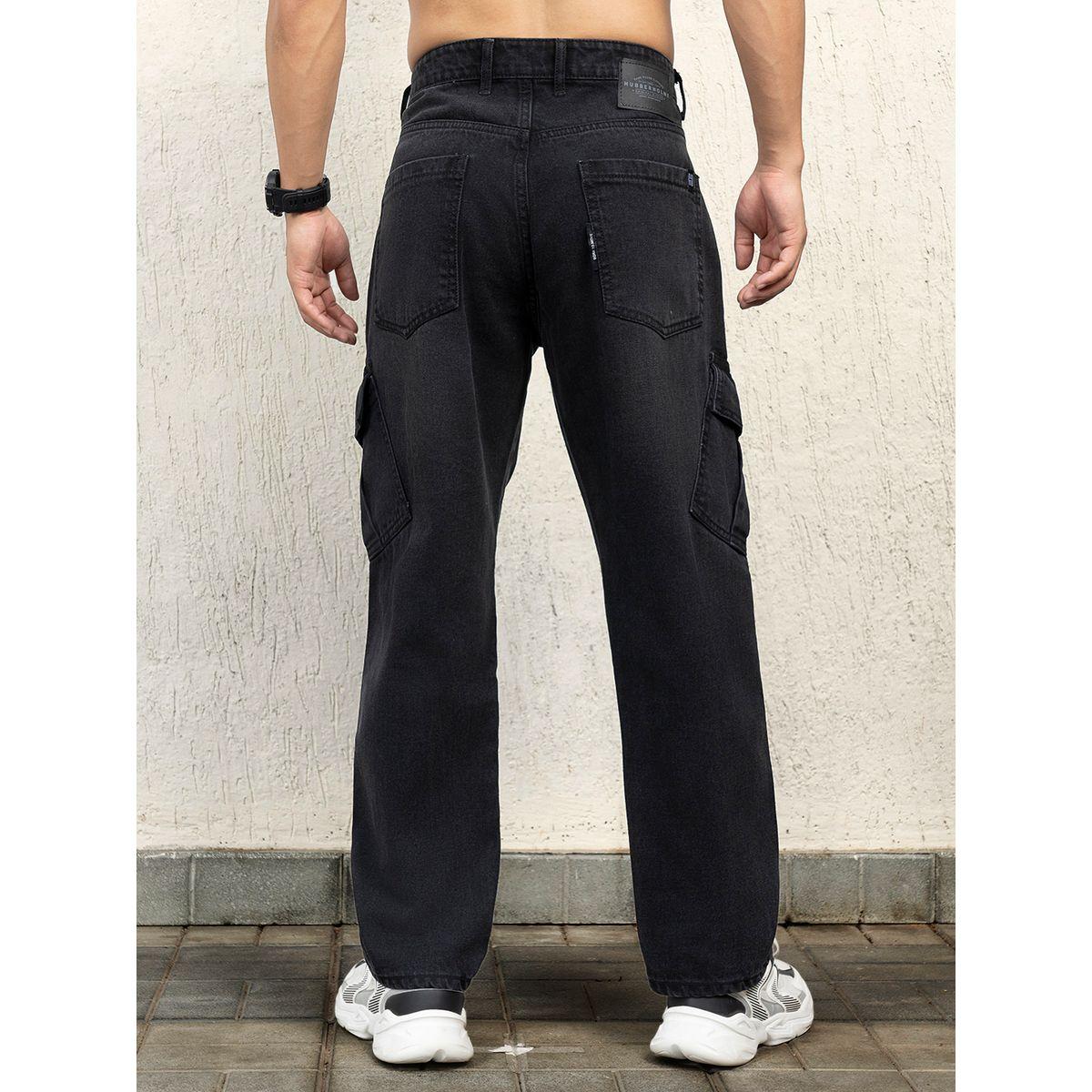 جينز كارجو بخصر متوسط وقصة مريحة هابر هولم × ستايلي-men-clothing-bottoms-jeans-image-2