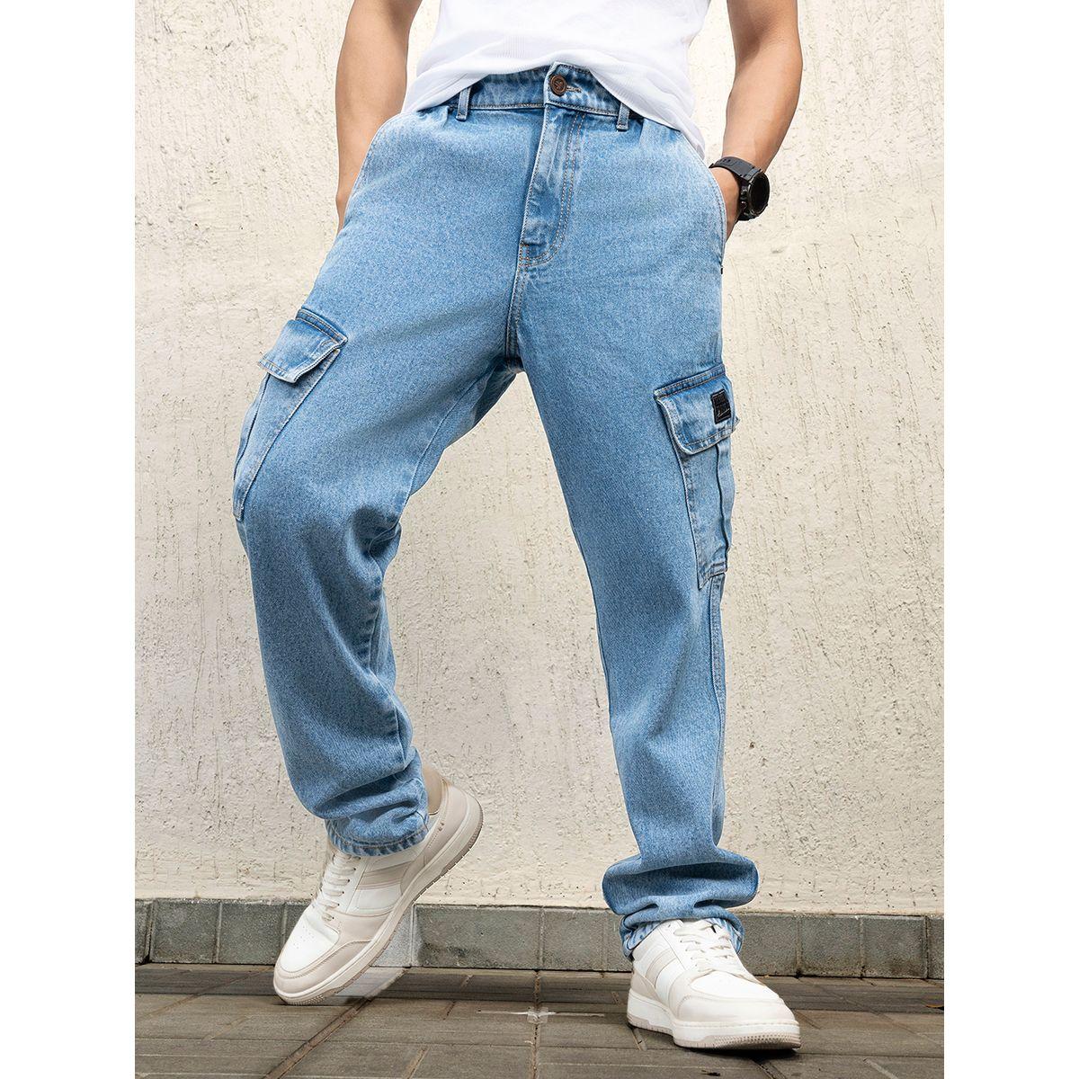 Hubberholme X Styli  Mid Rise Baggy Fit Cargo Jeans-men-clothing-bottoms-jeans-image-1