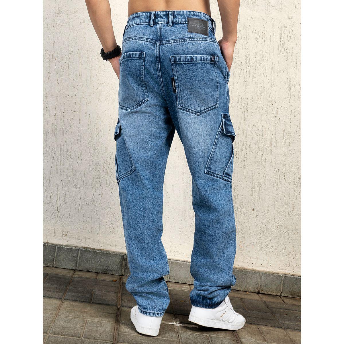 جينز كارجو بخصر متوسط وقصة مريحة هابر هولم × ستايلي-men-clothing-bottoms-jeans-image-2