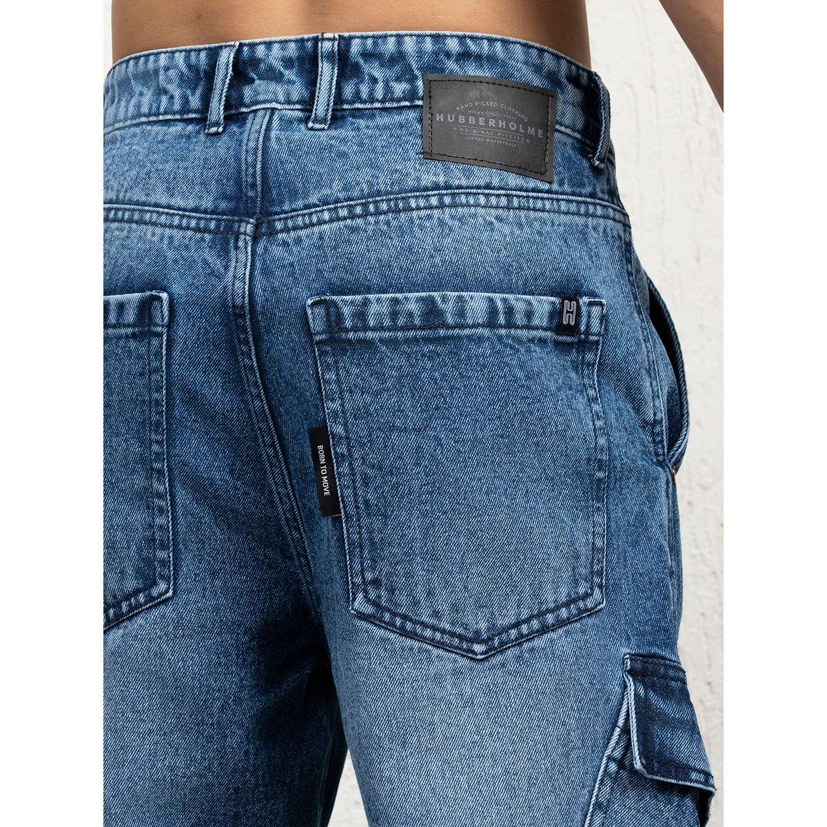 جينز كارجو بخصر متوسط وقصة مريحة هابر هولم × ستايلي-men-clothing-bottoms-jeans-image-3