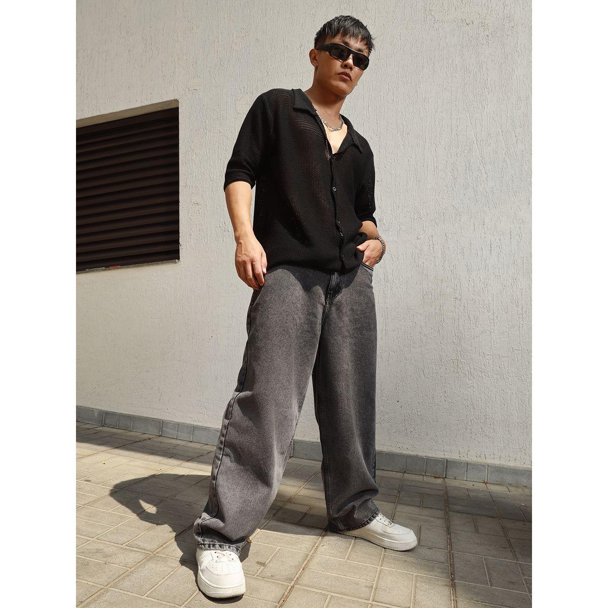 Hubberholme X Styli  Baggy Mid Rise Jeans with Pockets-men-clothing-bottoms-jeans-image-5