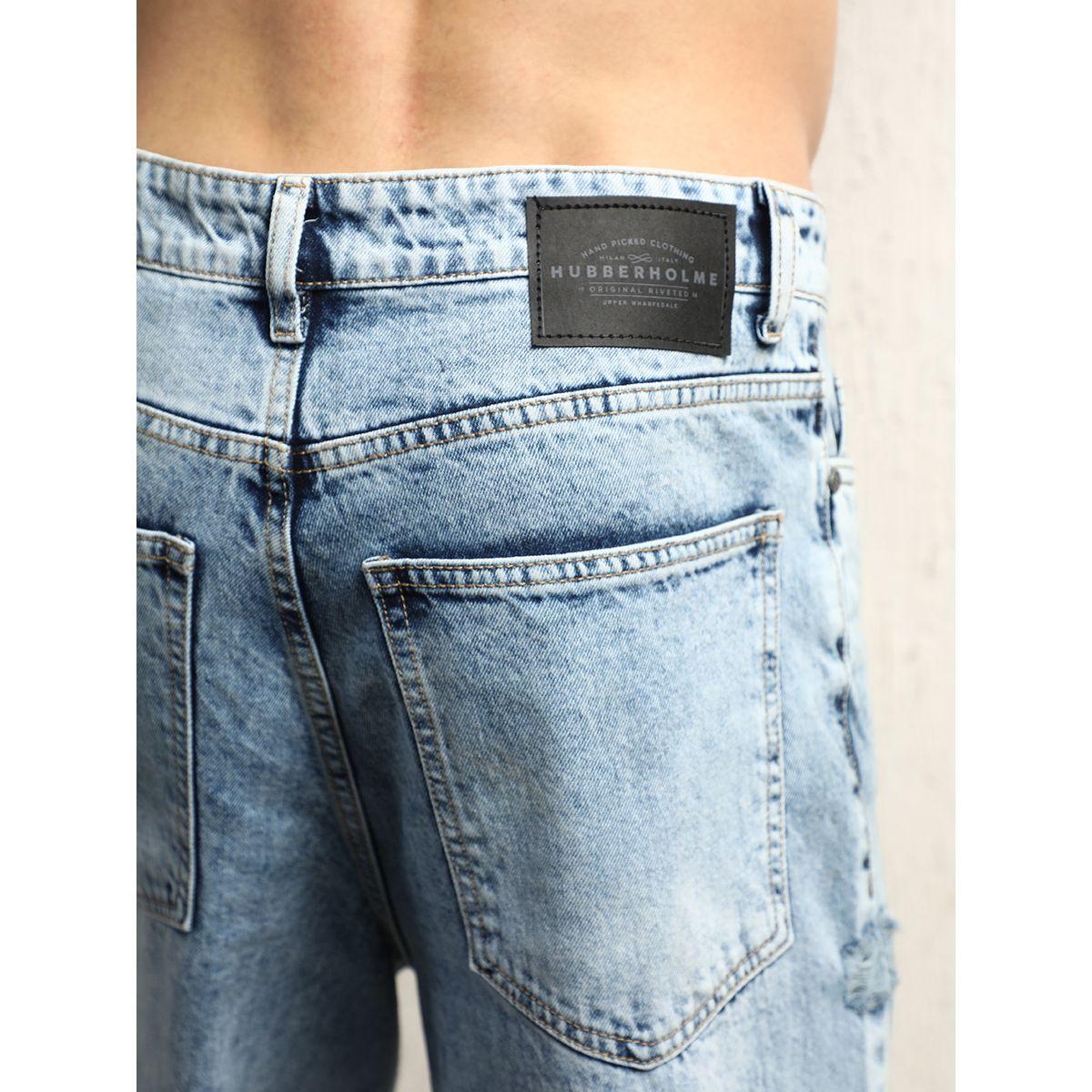 جينز باجي بخصر متوسط وتفاصيل ممزقة هابر هولم × ستايلي-men-clothing-bottoms-jeans-image-4