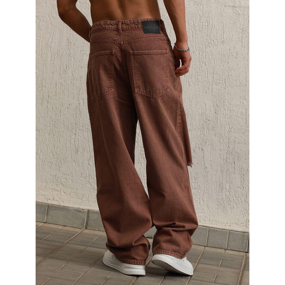 جينز بتفاصيل ممزقة وقصة مريحة مع خصر متوسط هابر هولم × ستايلي-men-clothing-bottoms-jeans-image-2