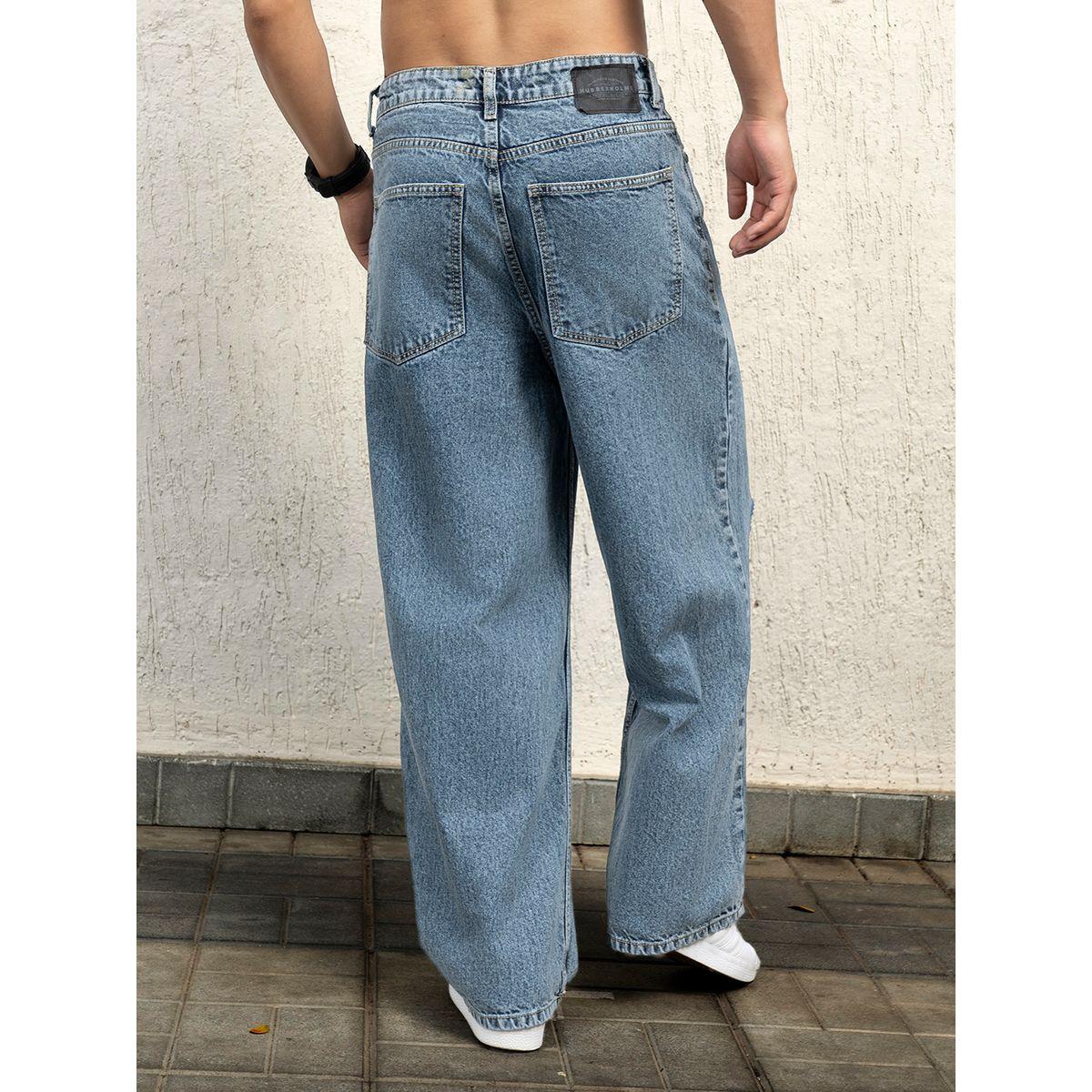 جينز بقصة باجي وتفاصيل مُمزقة هابر هولم × ستايلي-men-clothing-bottoms-jeans-image-2