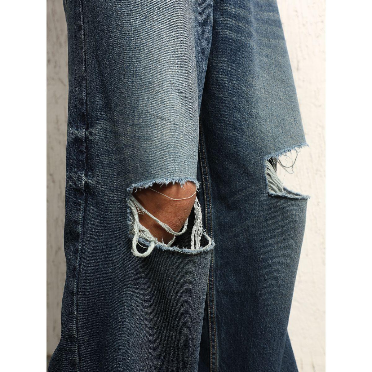Hubberholme X Styli  Mid Rise Ripped Baggy Jeans-men-clothing-bottoms-jeans-image-5