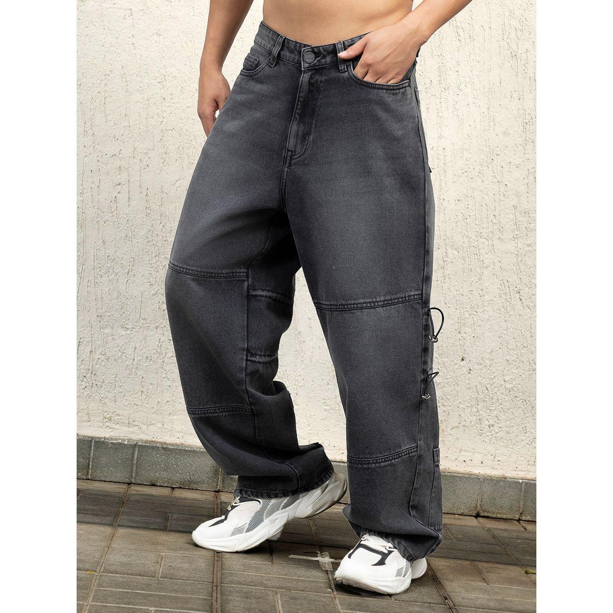 جينز باجي مزين بتفاصيل خياطة هابر هولم × ستايلي-men-clothing-bottoms-jeans-image-1