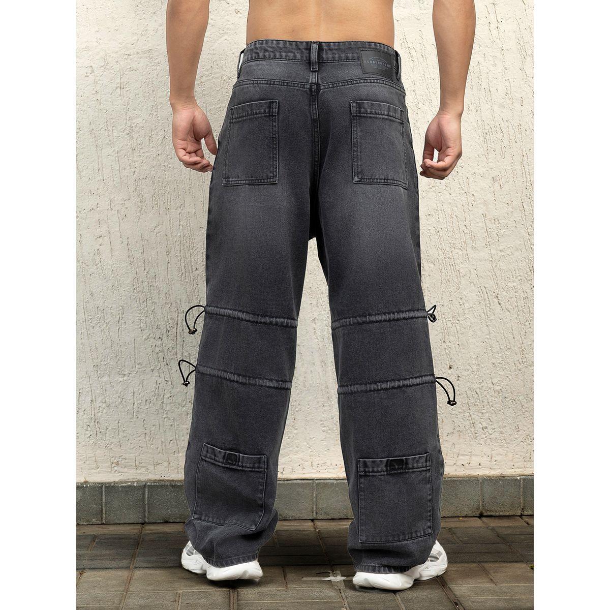 جينز باجي مزين بتفاصيل خياطة هابر هولم × ستايلي-men-clothing-bottoms-jeans-image-2