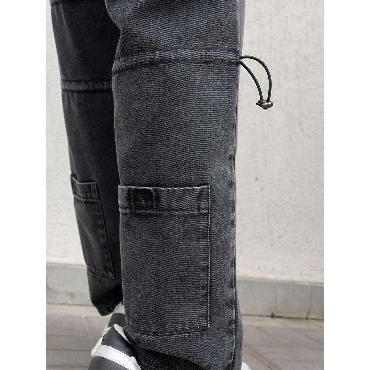 جينز باجي مزين بتفاصيل خياطة هابر هولم × ستايلي-men-clothing-bottoms-jeans-image-5