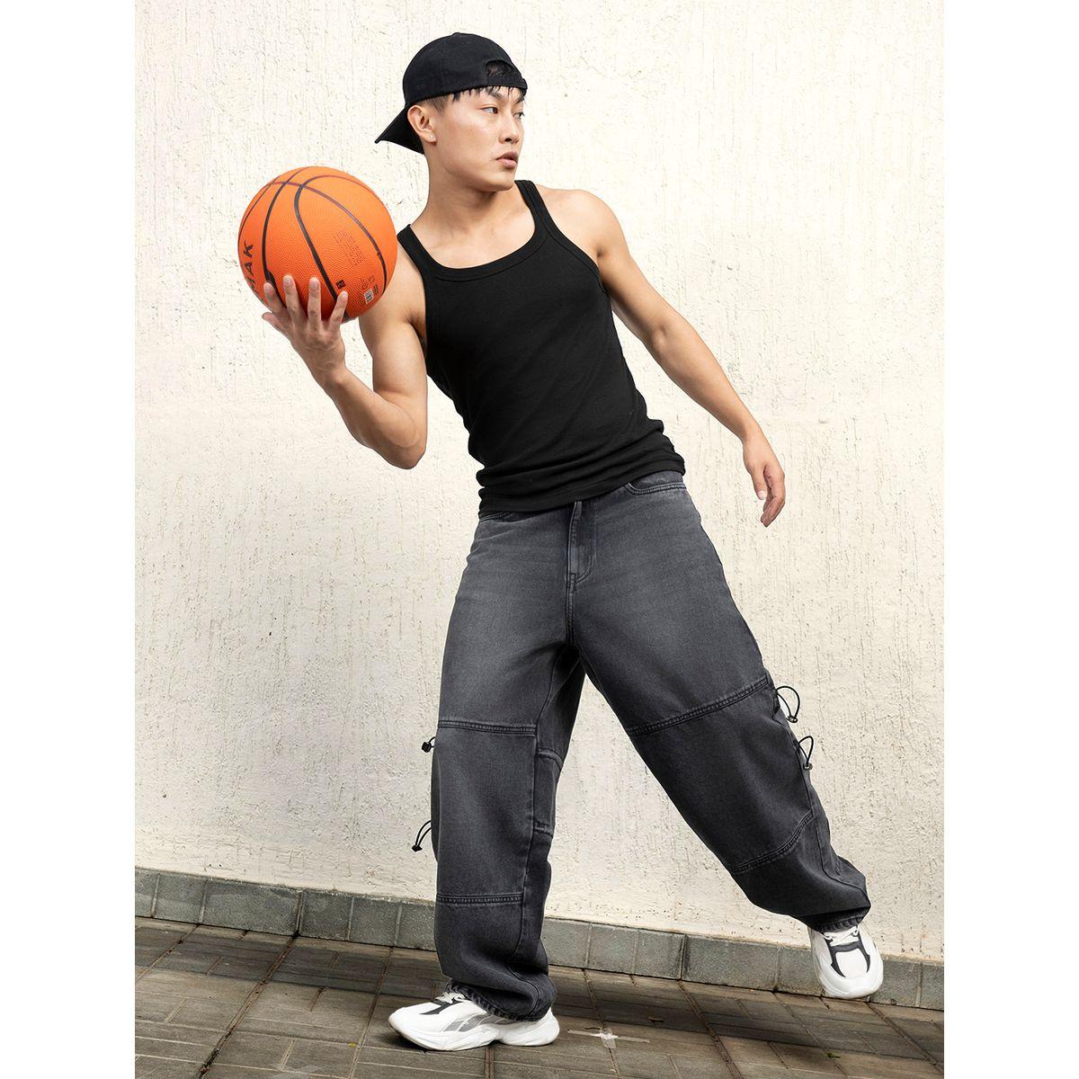 جينز باجي مزين بتفاصيل خياطة هابر هولم × ستايلي-men-clothing-bottoms-jeans-image-6