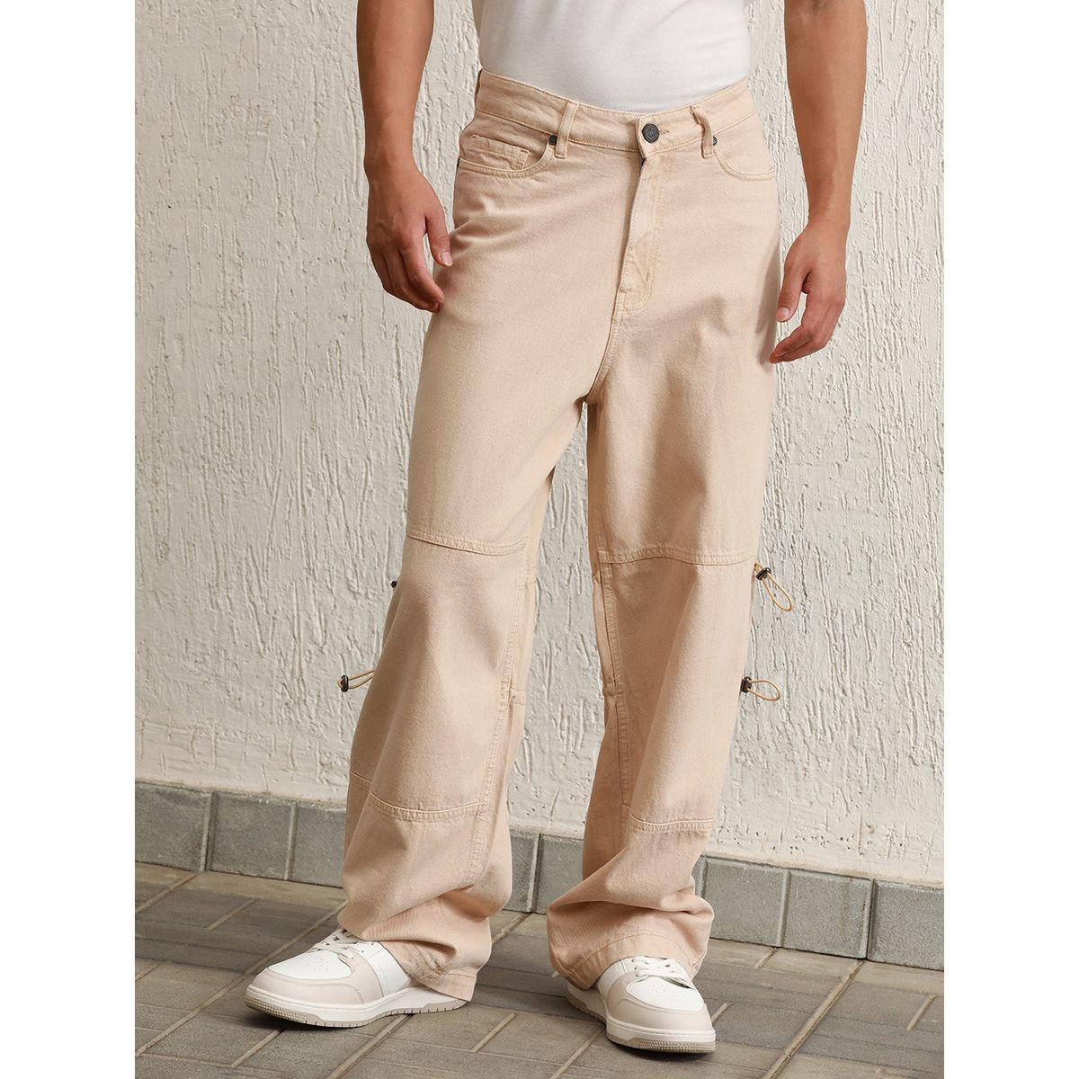 Hubberholme X Styli  Panelled Baggy Jeans with Toggle String-men-clothing-bottoms-jeans-image-1