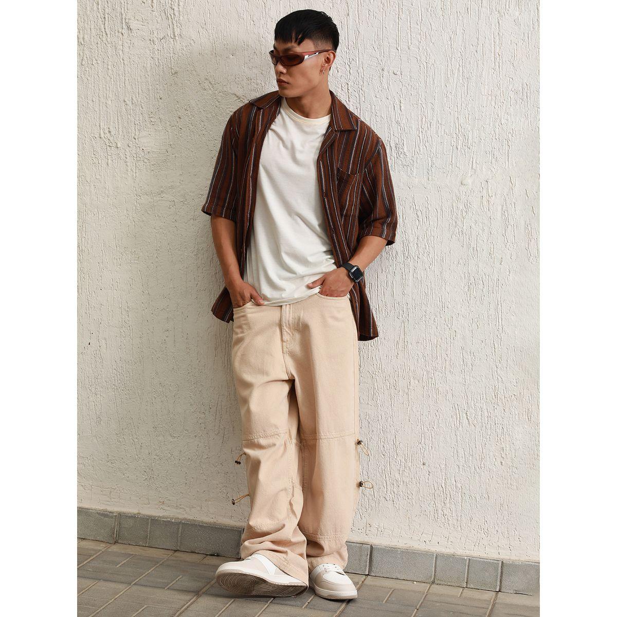 Hubberholme X Styli  Panelled Baggy Jeans with Toggle String-men-clothing-bottoms-jeans-image-6