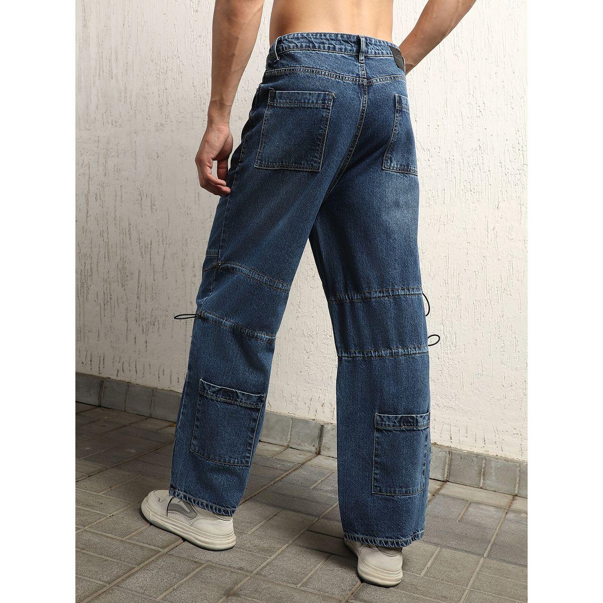 Hubberholme X Styli  Panelled Baggy Jeans with Toggle String-men-clothing-bottoms-jeans-image-2