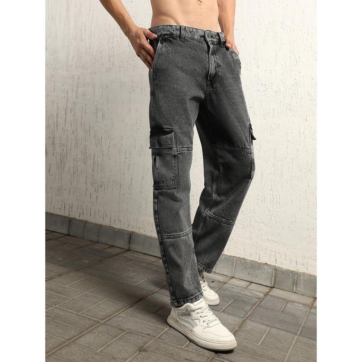 Hubberholme X Styli  Mid Rise Relaxed Fit Cargo Jeans-men-clothing-bottoms-jeans-image-1