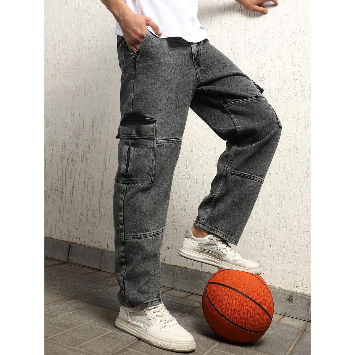 Hubberholme X Styli  Mid Rise Relaxed Fit Cargo Jeans-men-clothing-bottoms-jeans-image-4