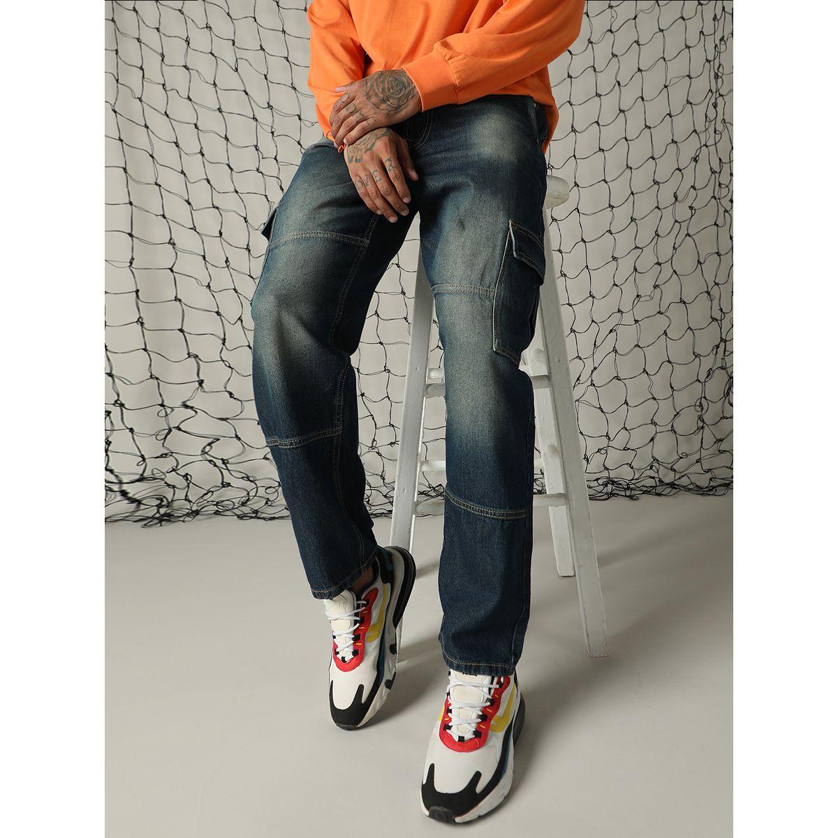 Hubberholme X Styli  Mid Rise Relaxed Fit Panelled Cargo Jeans-men-clothing-bottoms-jeans-image-1