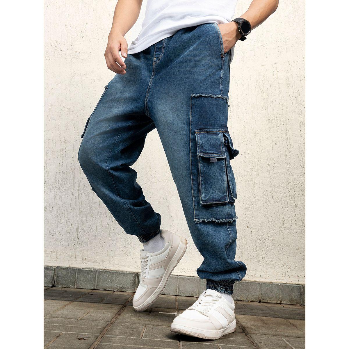 Hubberholme X Styli  Mid Rise Relaxed Fit Cargo Flap Pocket Jeans-men-clothing-bottoms-jeans-image-1