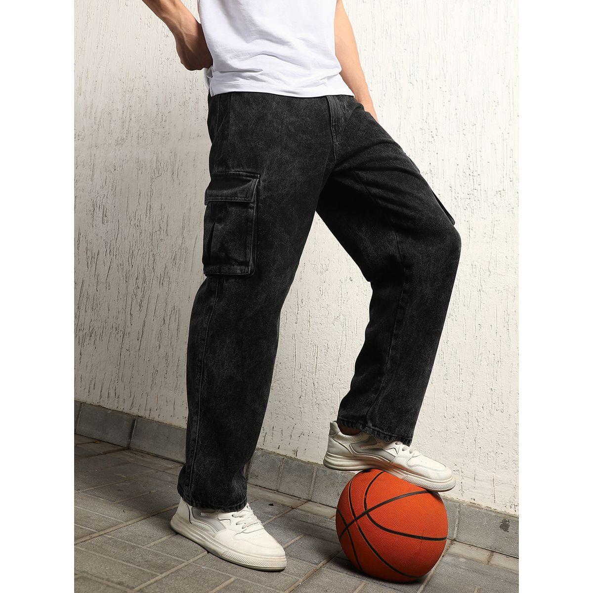 Hubberholme X Styli  Mid Rise Relaxed Fit Cargo Jeans-men-clothing-bottoms-jeans-image-1