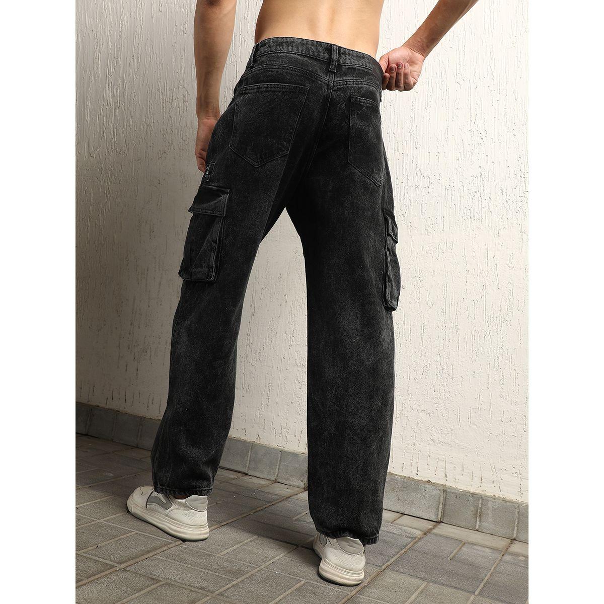 Hubberholme X Styli  Mid Rise Relaxed Fit Cargo Jeans-men-clothing-bottoms-jeans-image-2