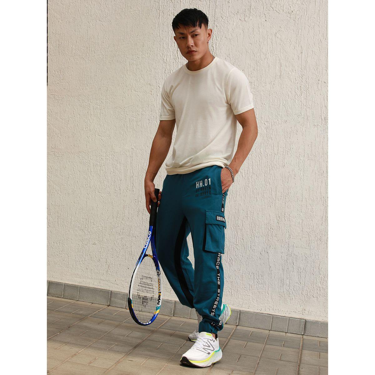 Hubberholme X Styli  Regular Fit Contrast Panel Printed Joggers-men-clothing-bottoms-joggers-image-4
