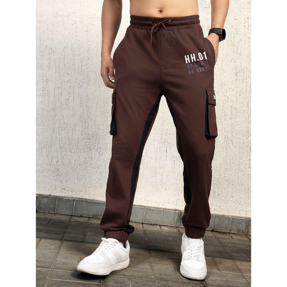 Hubberholme X Styli  Regular Fit Contrast Panel Printed Joggers-men-clothing-bottoms-joggers-image-1