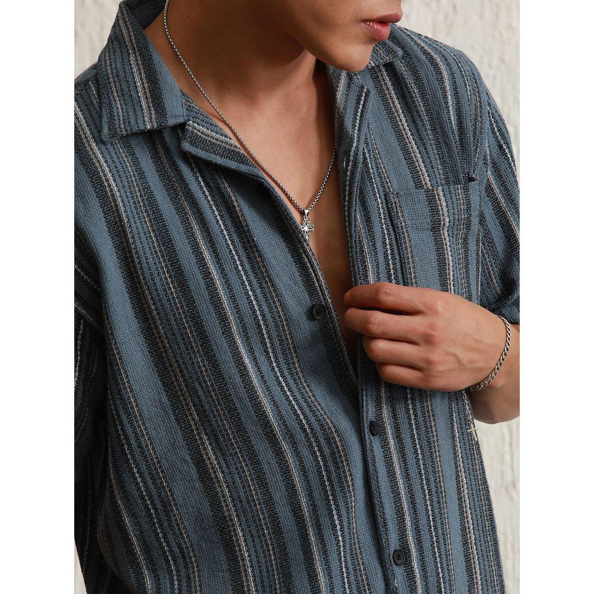 Hubberholme X Styli  Relaxed Fit Striped Resort Collar Casual Shirt-men-clothing-shirts-image-3