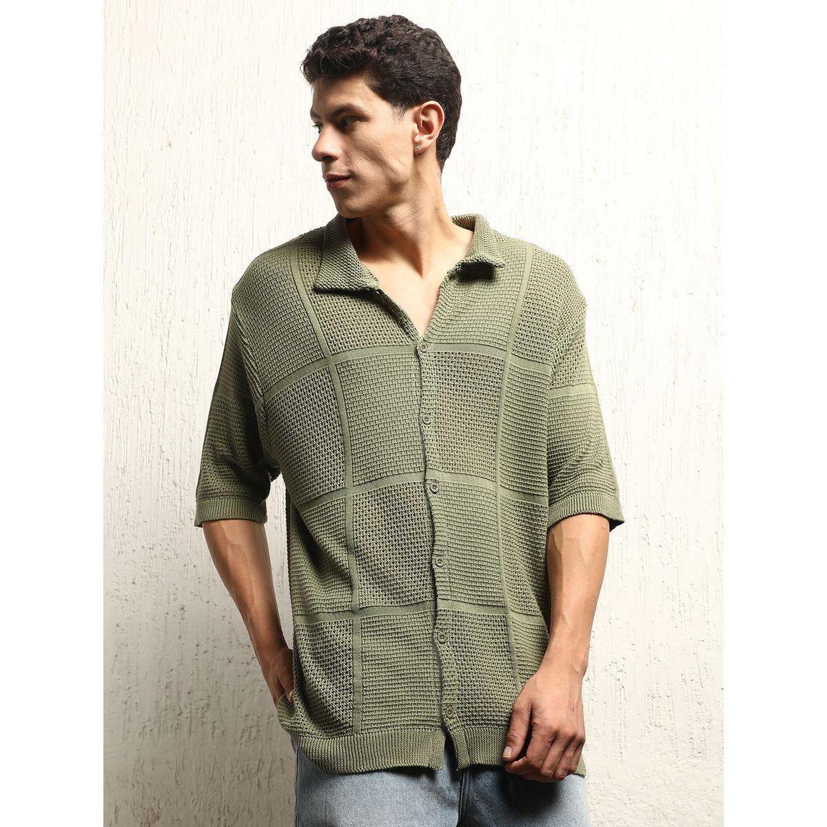 Hubberholme X Styli  Textured Knit Oversized Shirt-men-clothing-shirts-image-1