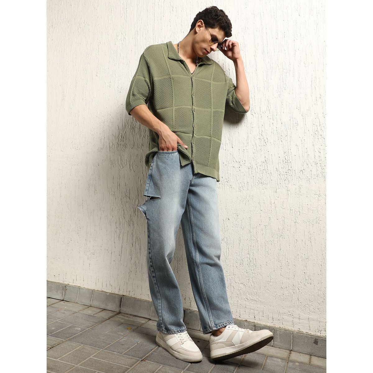 Hubberholme X Styli  Textured Knit Oversized Shirt-men-clothing-shirts-image-3
