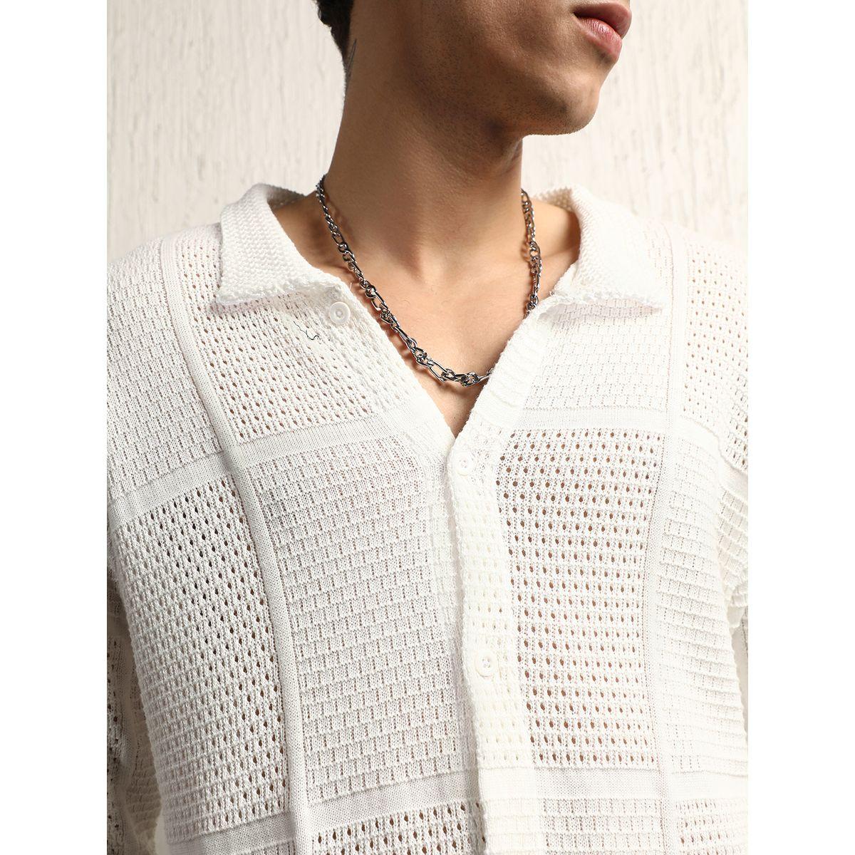قميص فضفاض محبوك بتفاصيل بارزة الملمس هابر هولم × ستايلي-men-clothing-shirts-image-3
