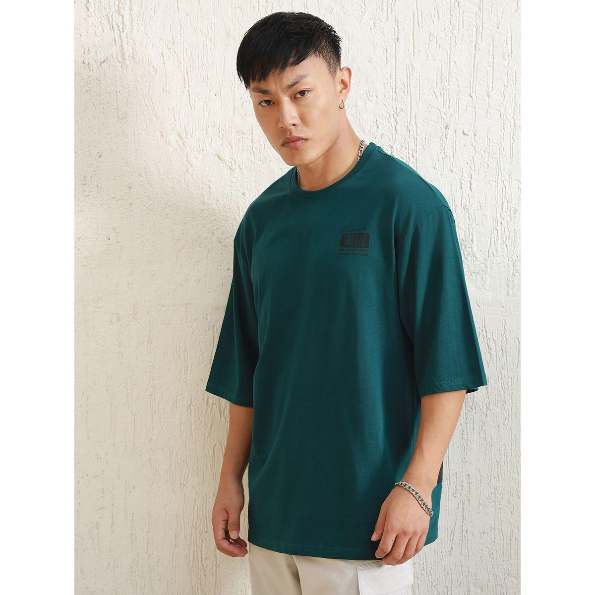 Hubberholme Barcode Graphic Oversized T-Shirt with Dropped Shoulder-men-clothing-tshirtsandpolos-tshirts-image-1