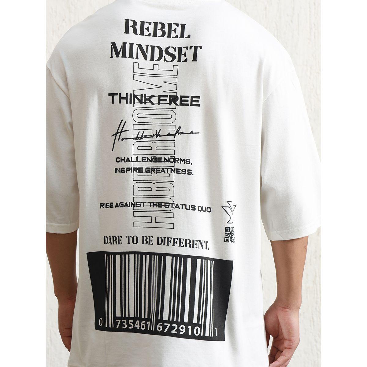 Hubberholme Barcode Graphic Oversized T-Shirt with Dropped Shoulder-men-clothing-tshirtsandpolos-tshirts-image-2