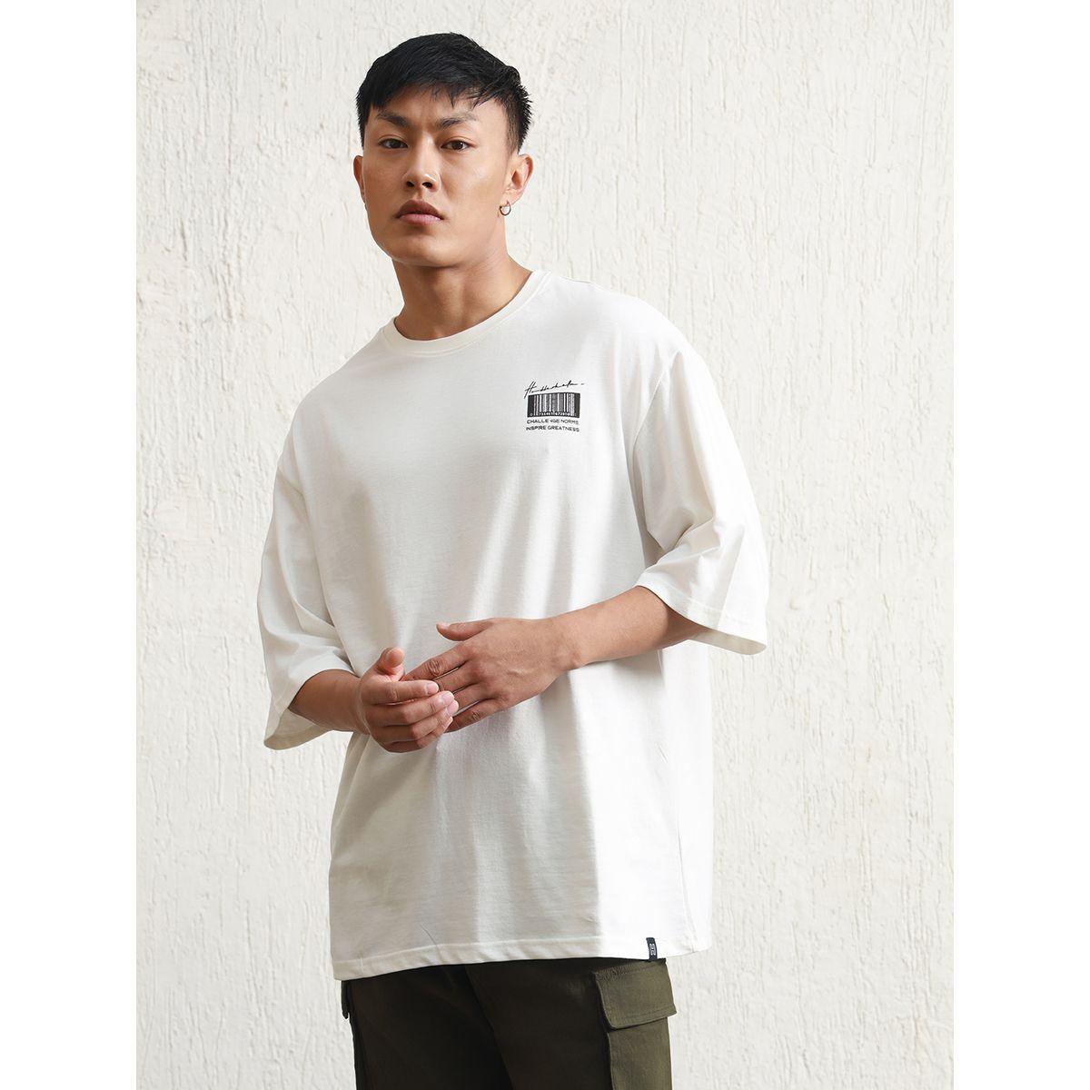 Hubberholme Barcode Graphic Oversized T-Shirt with Dropped Shoulder-men-clothing-tshirtsandpolos-tshirts-image-4